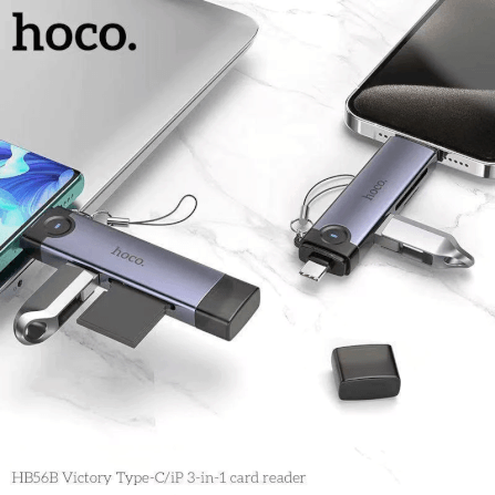 การ์ดรีดเดอร์ 3IN1 HOCO HB56B TYPE-C + IOS LIGHTNING อ่าน SD CARD, MICRO SD CARD, USB FLASH DRIVE รองรับ OTG ความเร็วสูง 5GBPS_9